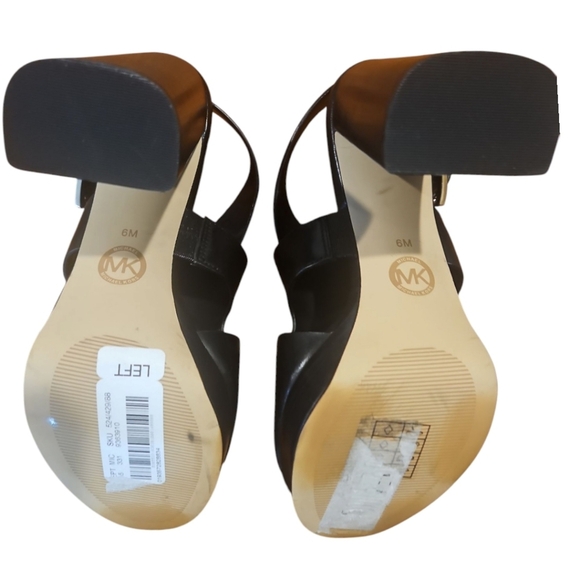 New Michael Kors Leather Platform Heels Sandals Sz 6 - Picture 14 of 14